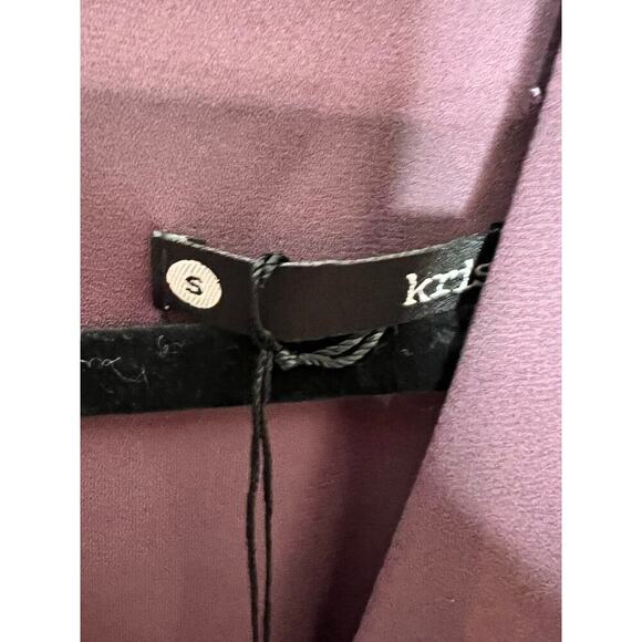 Krisa Revolve Plum Purple V-Neck Long Sleeve Shift Mini Dress Size Small NWT - Picture 2 of 9